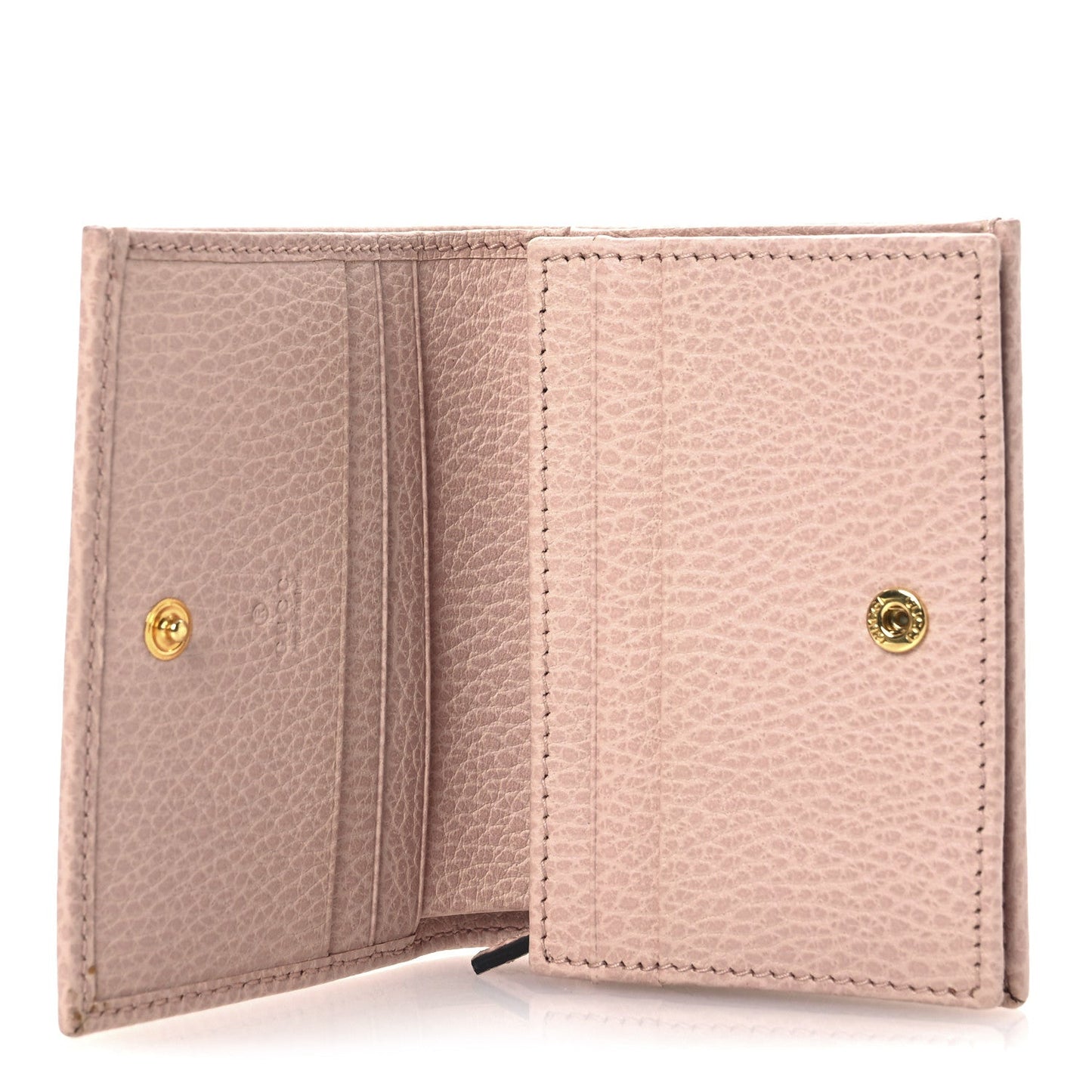 Gucci Dollar Calfskin GG Marmont Card Case Perfect Pink