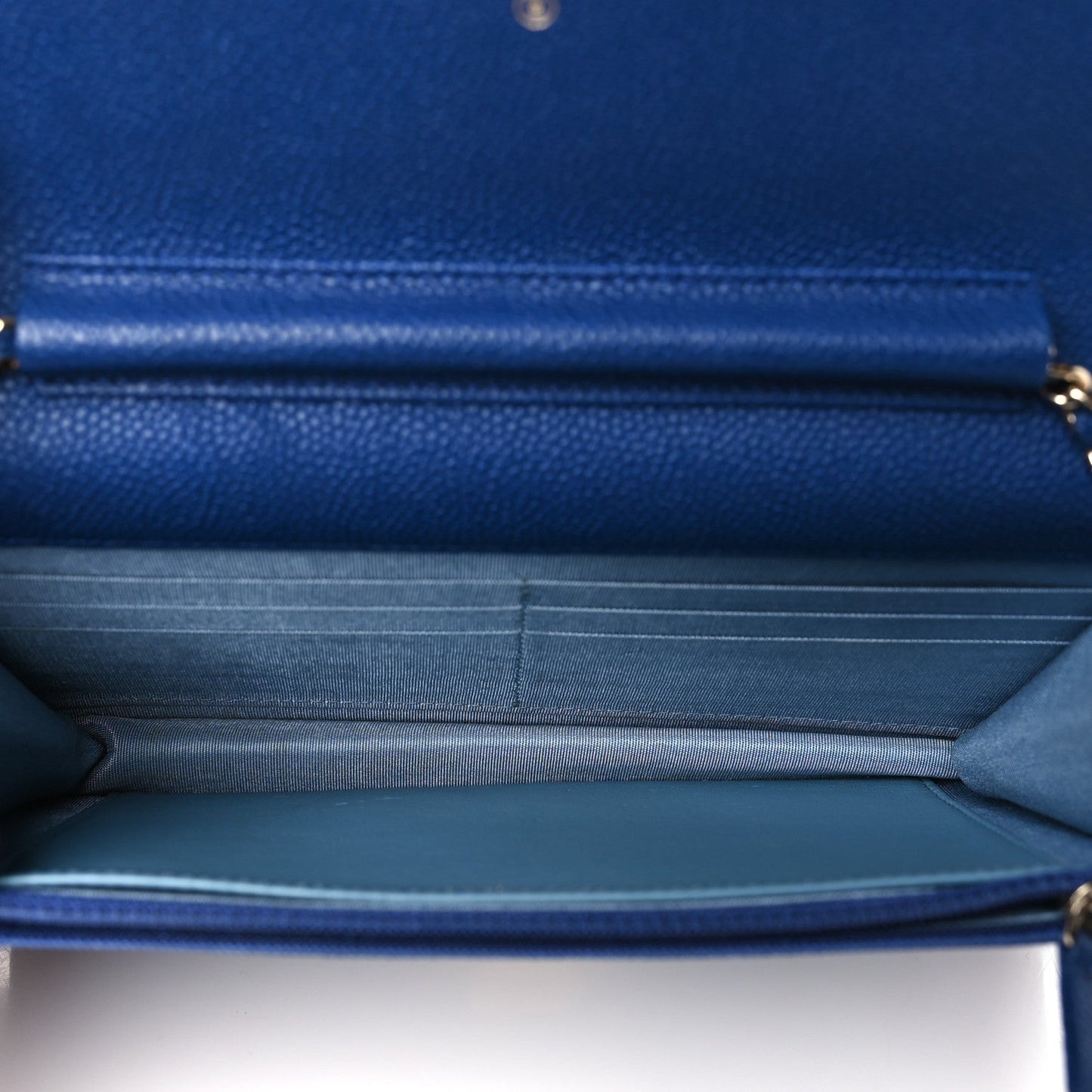 Chanel Grained Calfskin Quilted Cuba Wallet On Chain WOC Blue