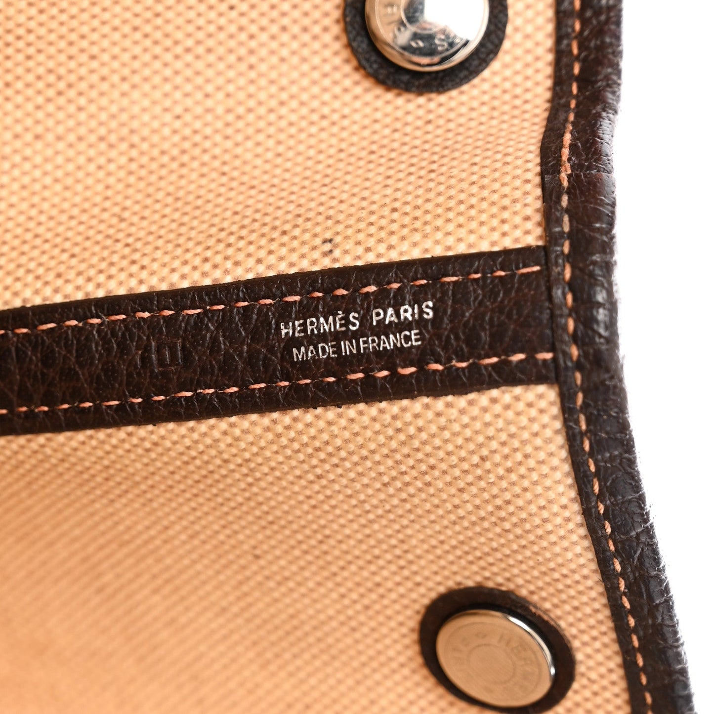 Hermes Buffle Skipper Toile Garden Party 36 MM Tote Marron Fonce