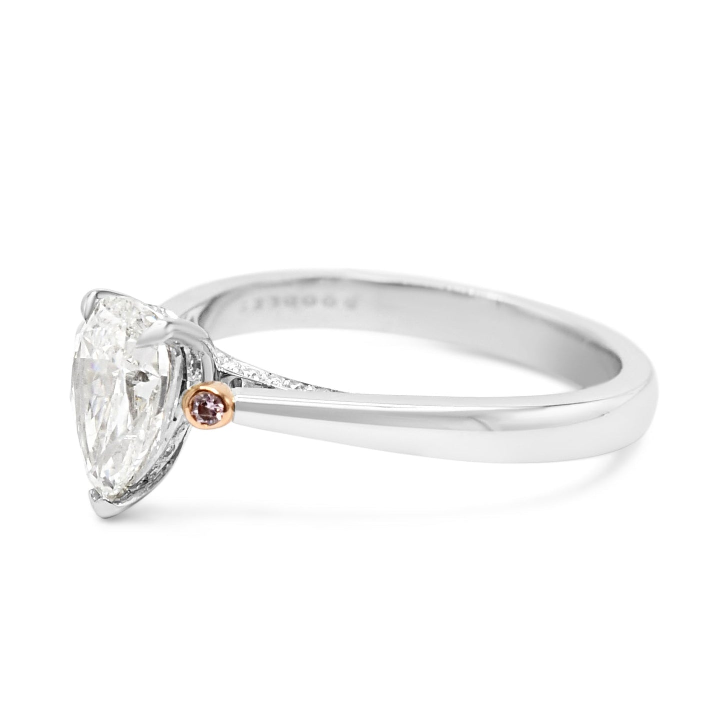 Boodles Pear Brilliant & Pink Diamond Ring -Platinum & 18ct Rose Gold