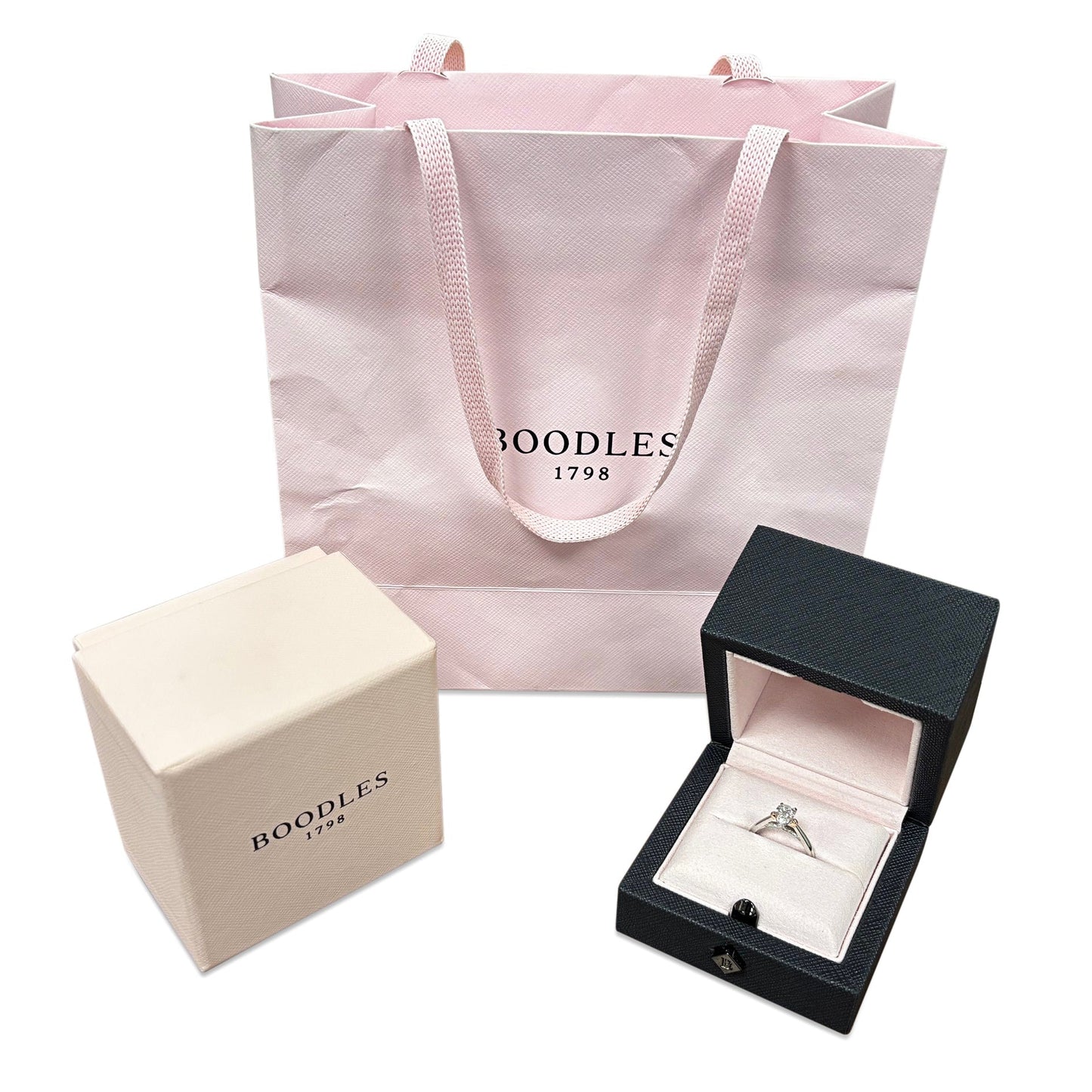Boodles Pear Brilliant & Pink Diamond Ring -Platinum & 18ct Rose Gold