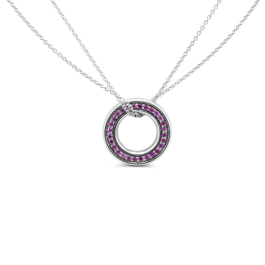 Boodles Roulette Diamond Pink Sapphire Pendant Necklace, Medium - 18ct White Gold