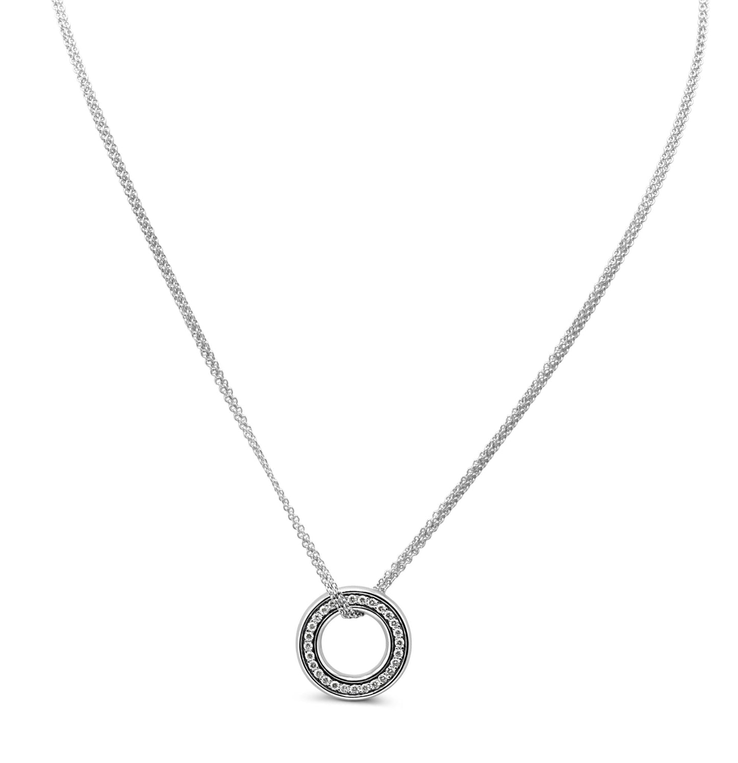 Boodles Roulette Diamond Pink Sapphire Pendant Necklace, Medium - 18ct White Gold