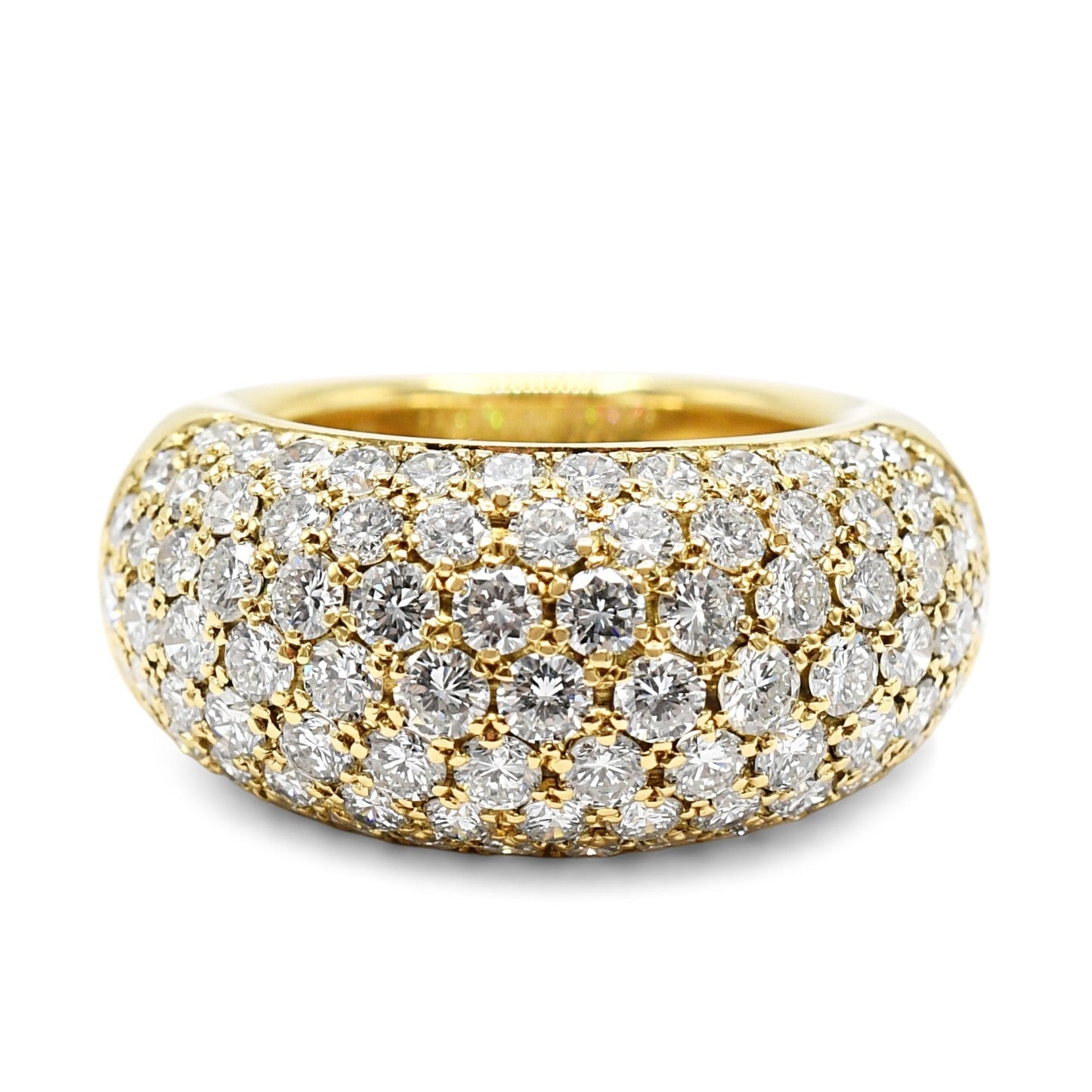Brilliant Cut Diamond Bombe Ring - 18ct Yellow gold
