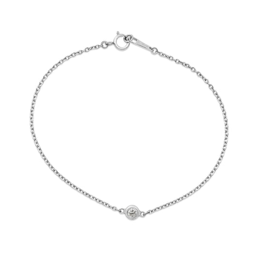 Brilliant Cut Diamond Bracelet 17cm  - Platinum