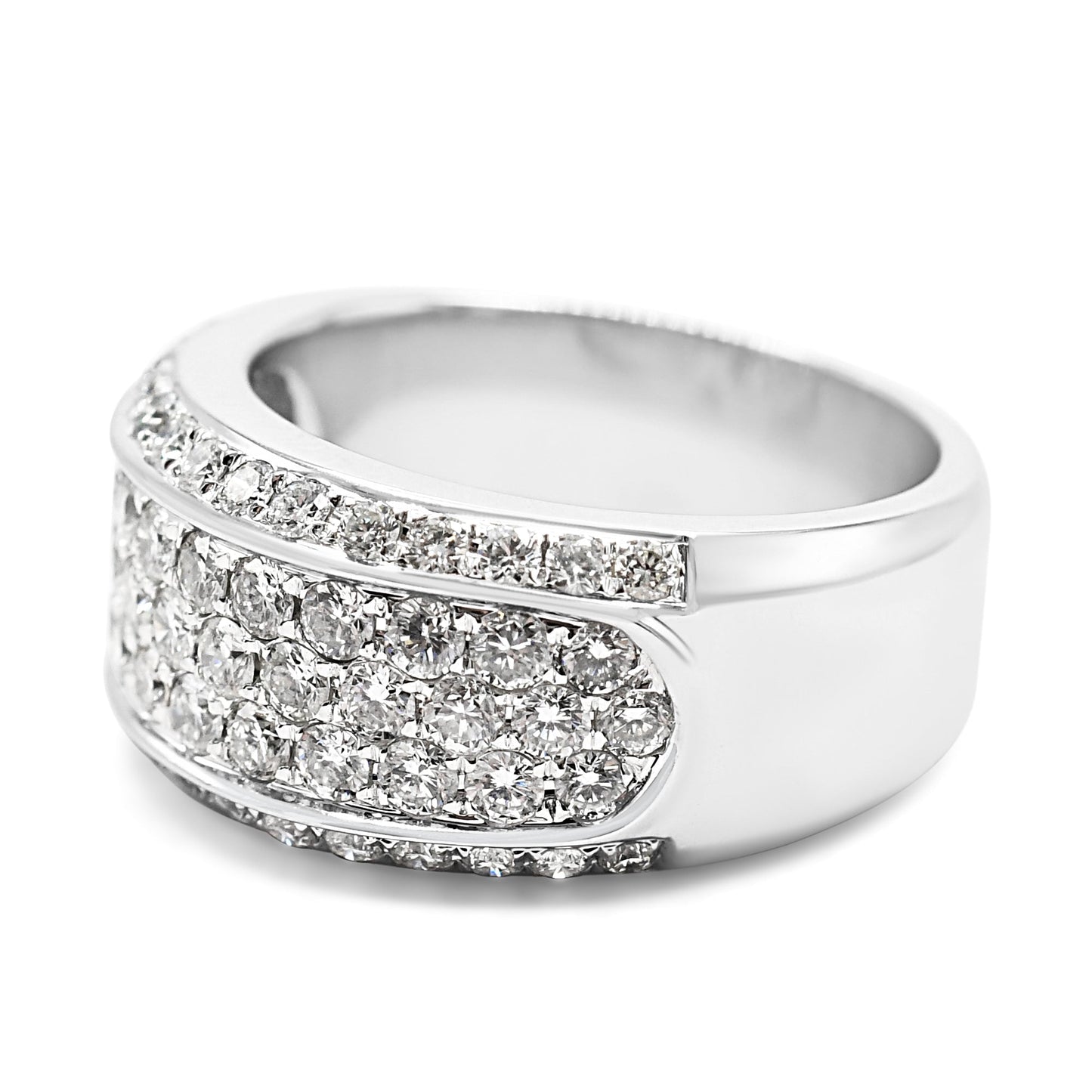 Brilliant Cut Diamond Five Row Dress Ring - 18ct White Gold