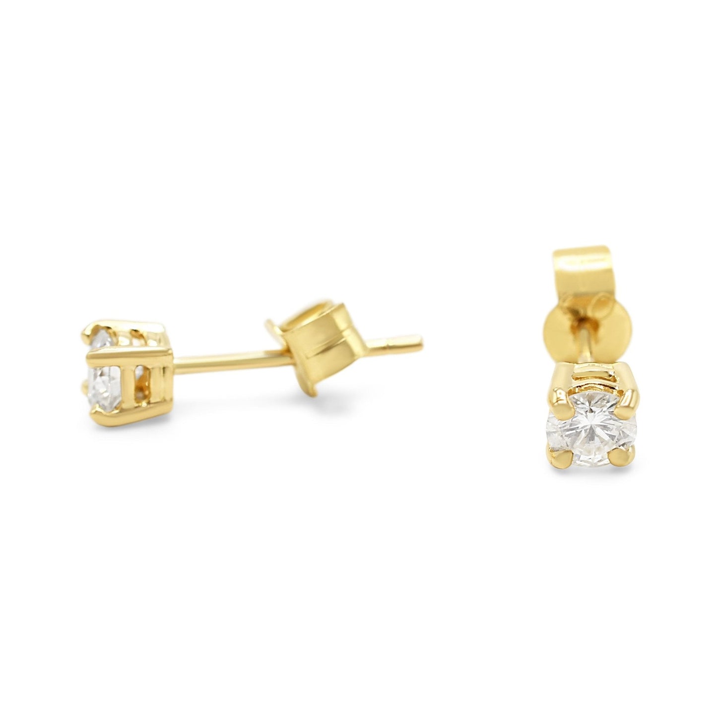 Brilliant Cut Diamond Stud Earrings 0.32cts - 18ct Yellow Gold