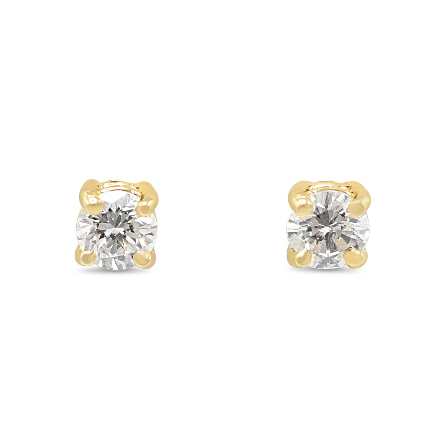 Brilliant Cut Diamond Stud Earrings 0.32cts - 18ct Yellow Gold