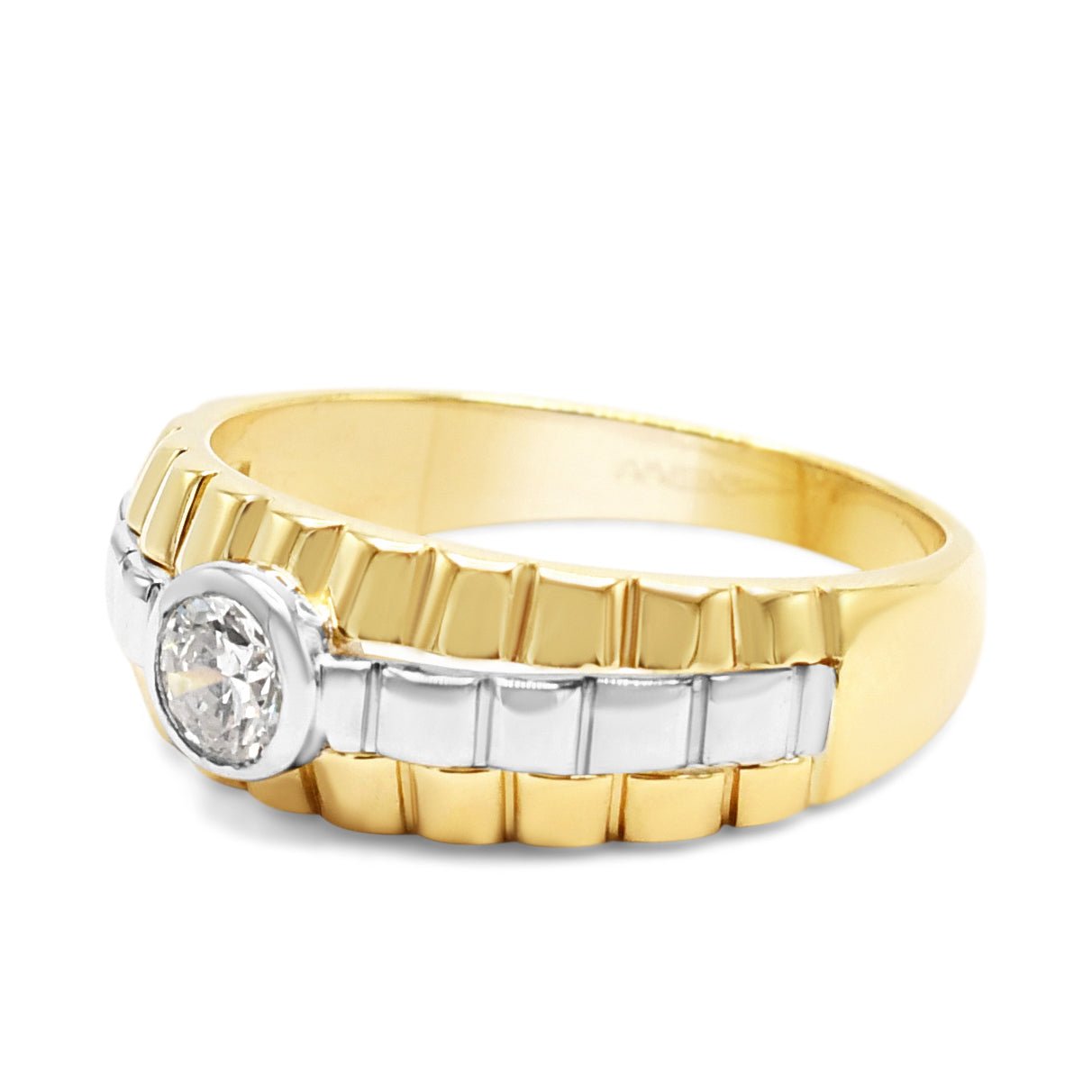Brilliant Cut Diamond Two Tone Ring - 18ct Gold