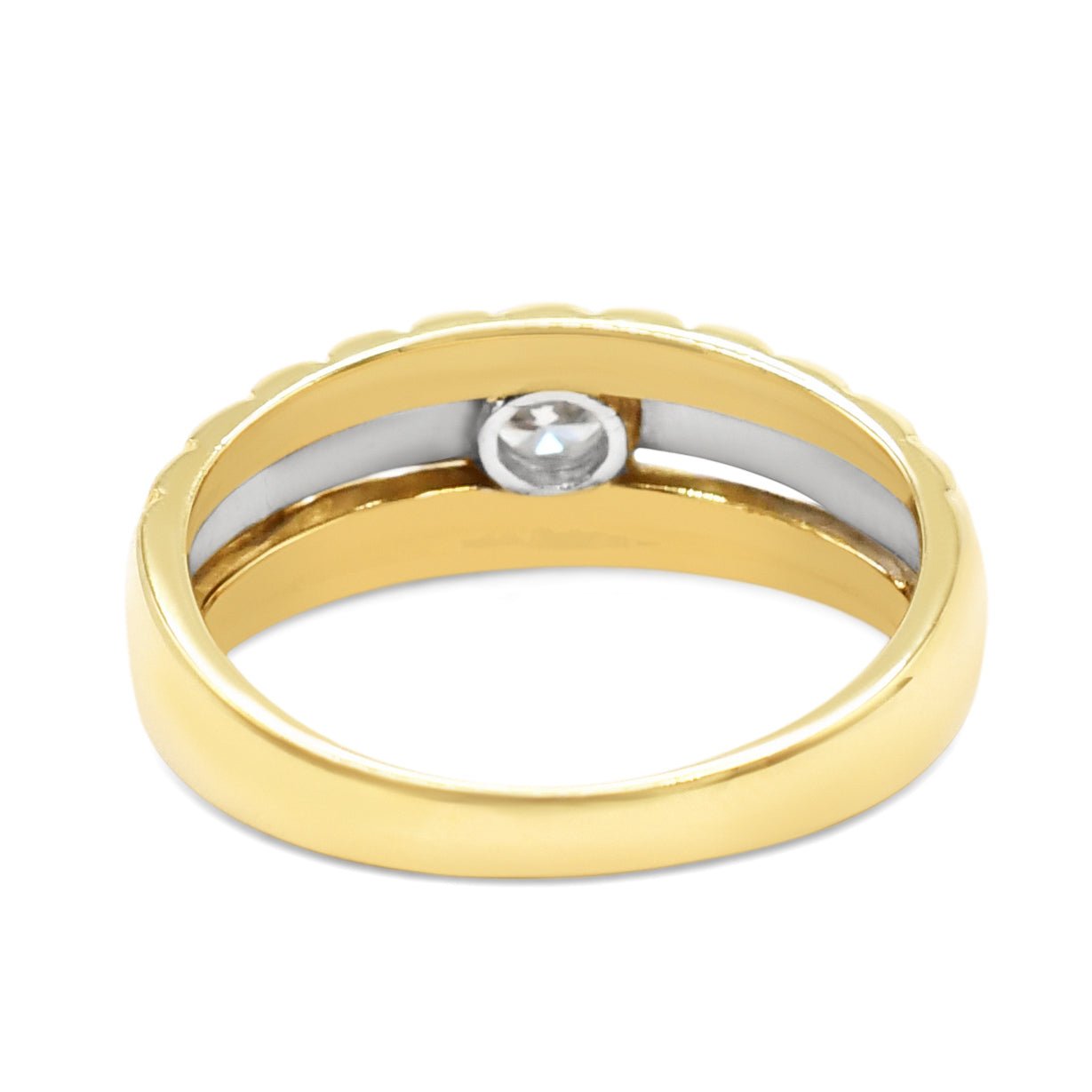 Brilliant Cut Diamond Two Tone Ring - 18ct Gold