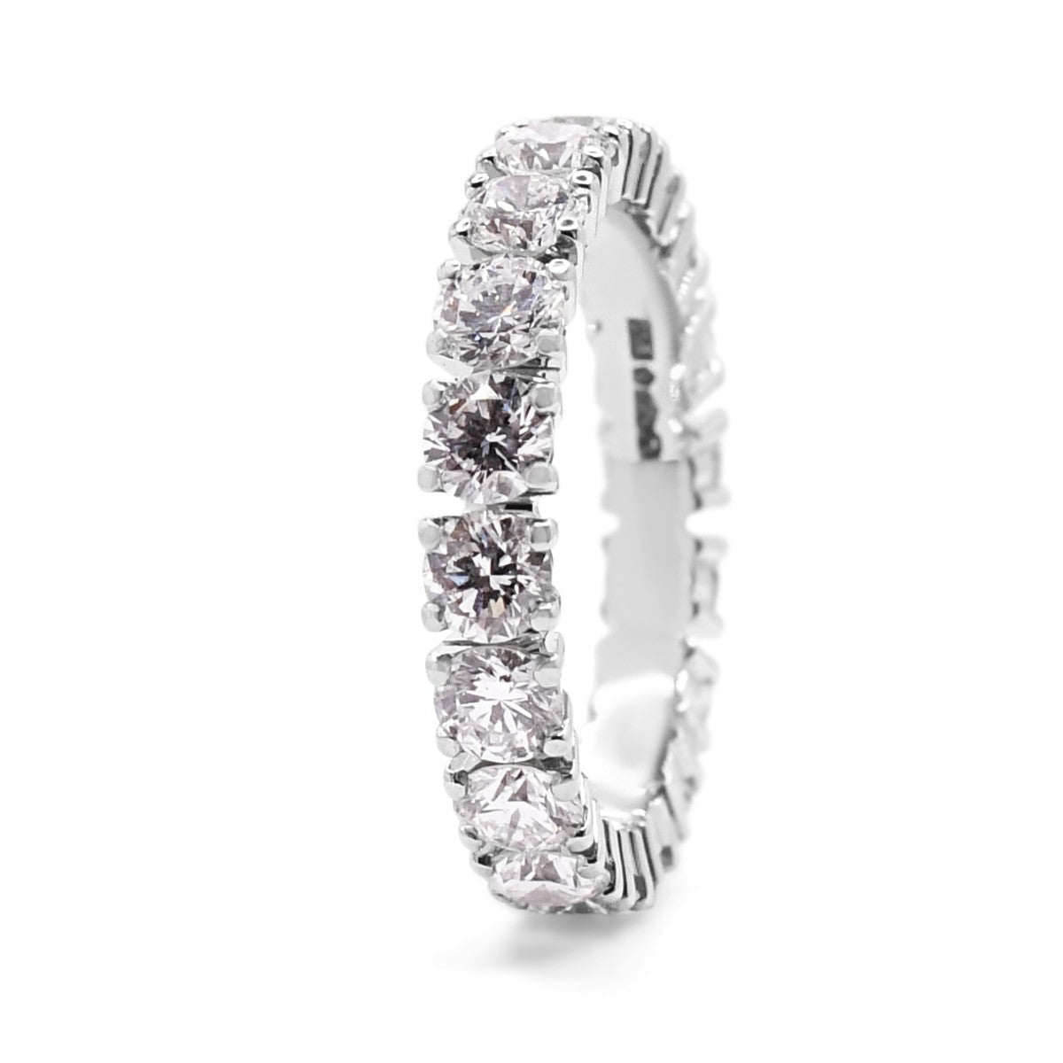Brilliant Cut Full Diamond Eternity Ring - Platinum