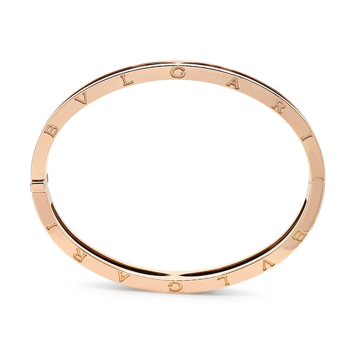 B.Zero1 Classic Bangle With Black Ceramic In Rose, Size Medium