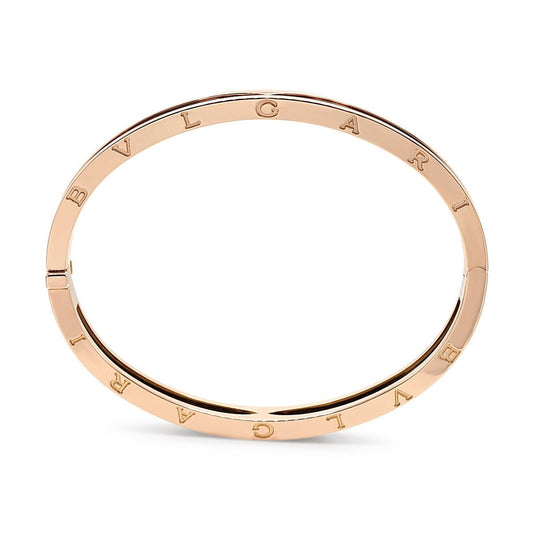 B.Zero1 Classic Bangle With Black Ceramic In Rose, Size Medium