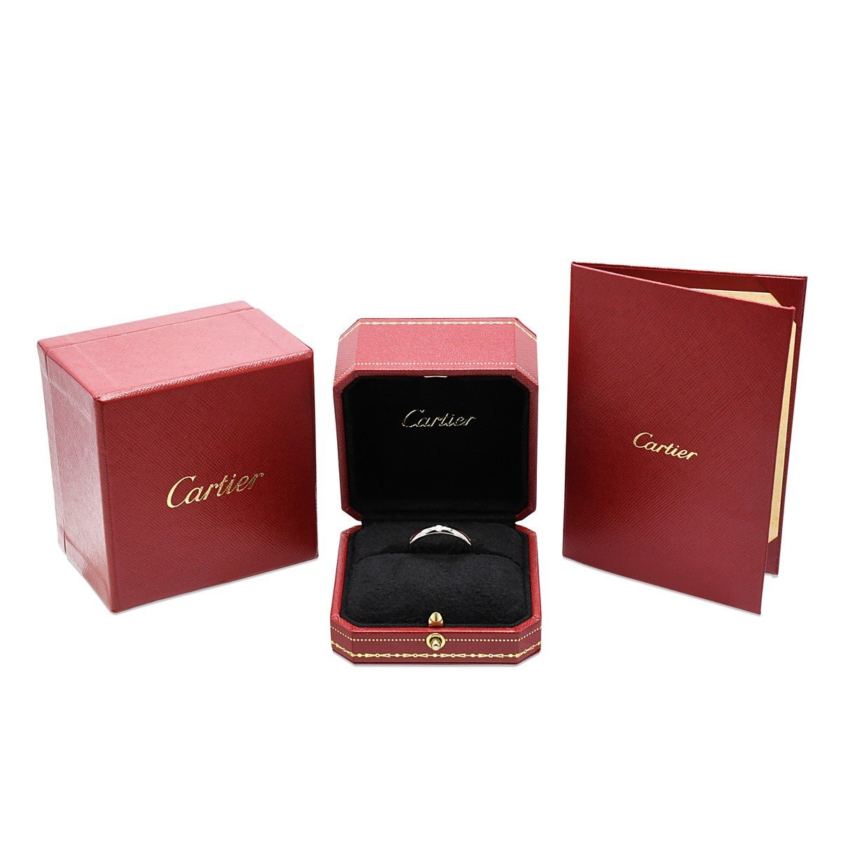 Cartier 1895 Wedding Ring, 3.5mm, 1 Diamond Size 63 - Platinum
