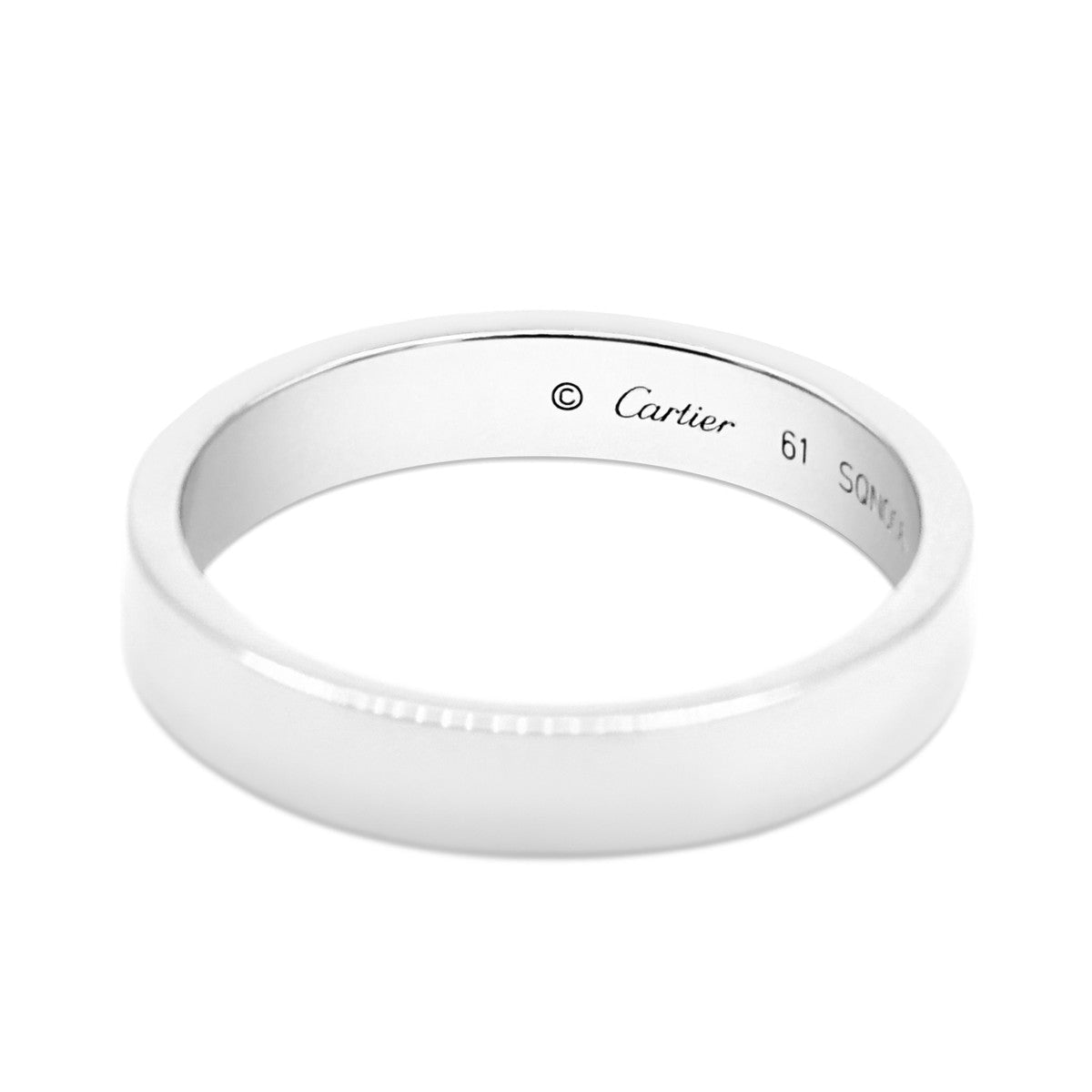 Cartier 4mm Wedding Band Size 61 - Platinum