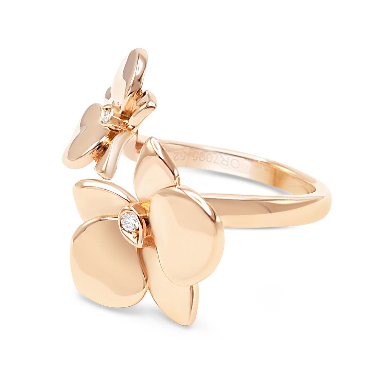 Cartier Caresse d'Orchidées Diamond Set Ring Size 52 - 18ct Rose Gold