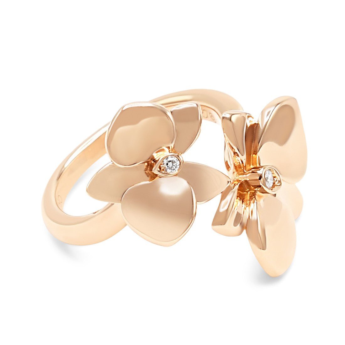 Cartier Caresse d'Orchidées Diamond Set Ring Size 52 - 18ct Rose Gold
