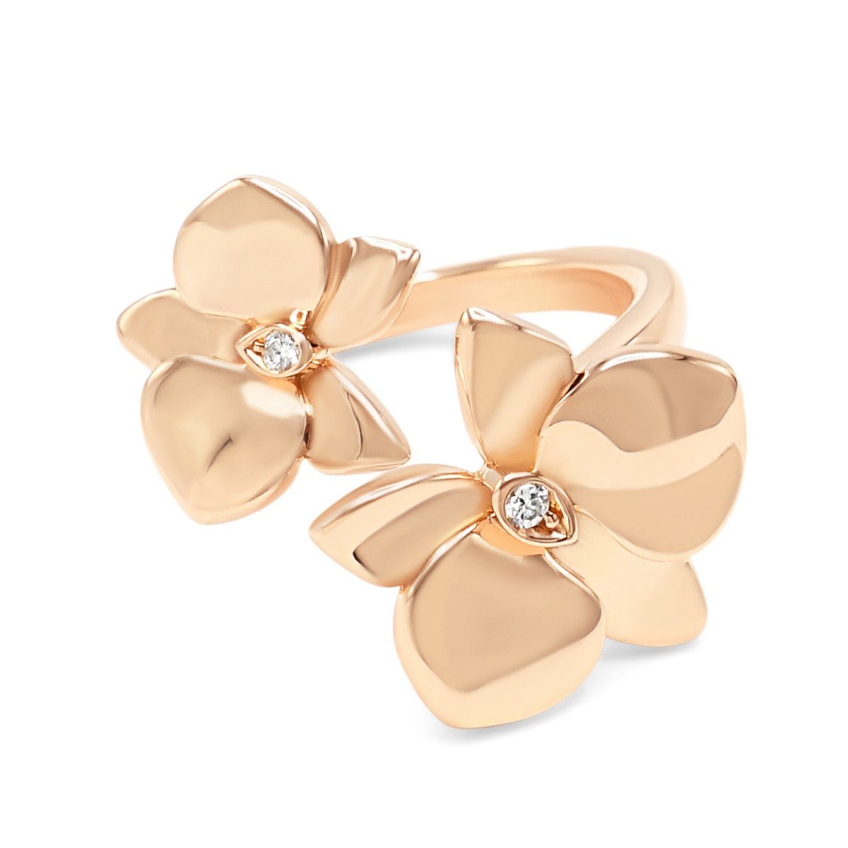 Cartier Caresse d'Orchidées Diamond Set Ring Size 52 - 18ct Rose Gold