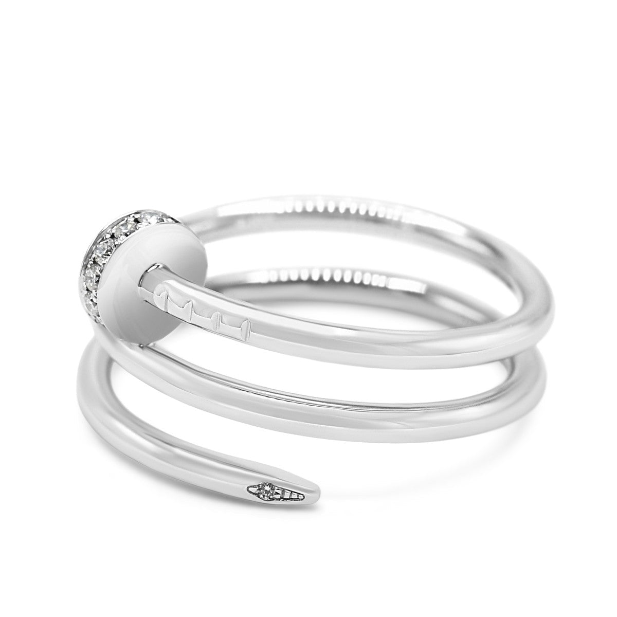 Cartier Juste Un Clou Ring, Double, Diamonds Size 57 - 18ct White Gold
