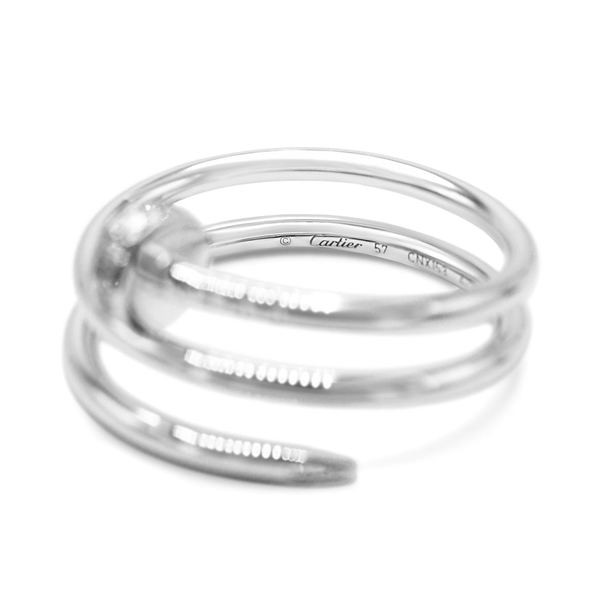 Cartier Juste Un Clou Ring, Double, Diamonds Size 57 - 18ct White Gold