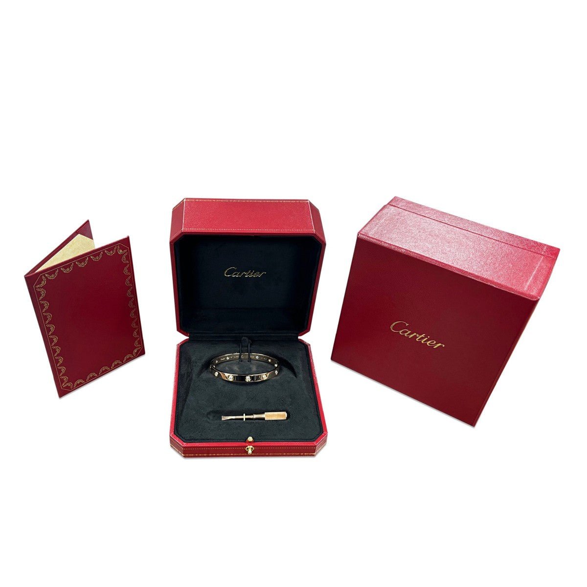 Cartier Love Bangle 10 Diamonds Size 16 - 18ct Rose Gold