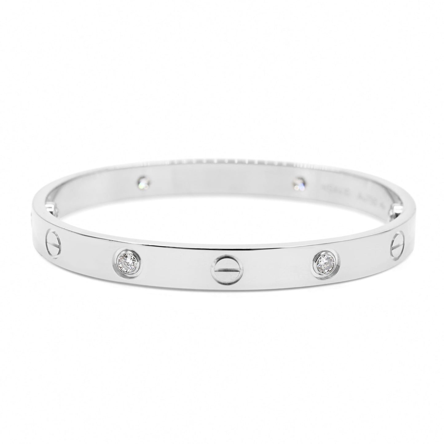 Cartier Love Bangle, 4 Diamonds Size 16 - 18ct White Gold