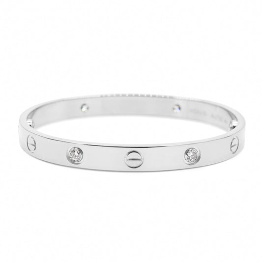Cartier Love Bangle, 4 Diamonds Size 16 - 18ct White Gold