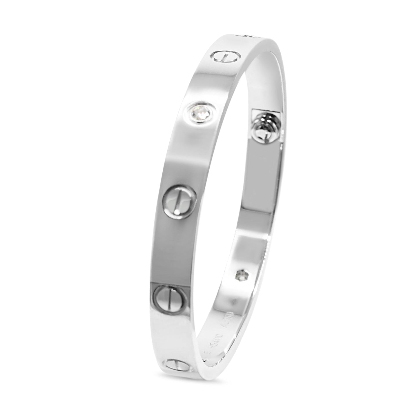 Cartier Love Bangle, 4 Diamonds Size 16 - 18ct White Gold