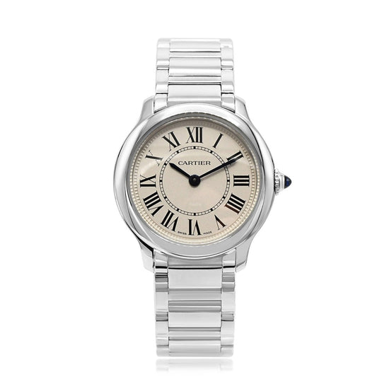Cartier Santos Ronde Must 29mm Steel Quartz Watch Ref WSRN0033