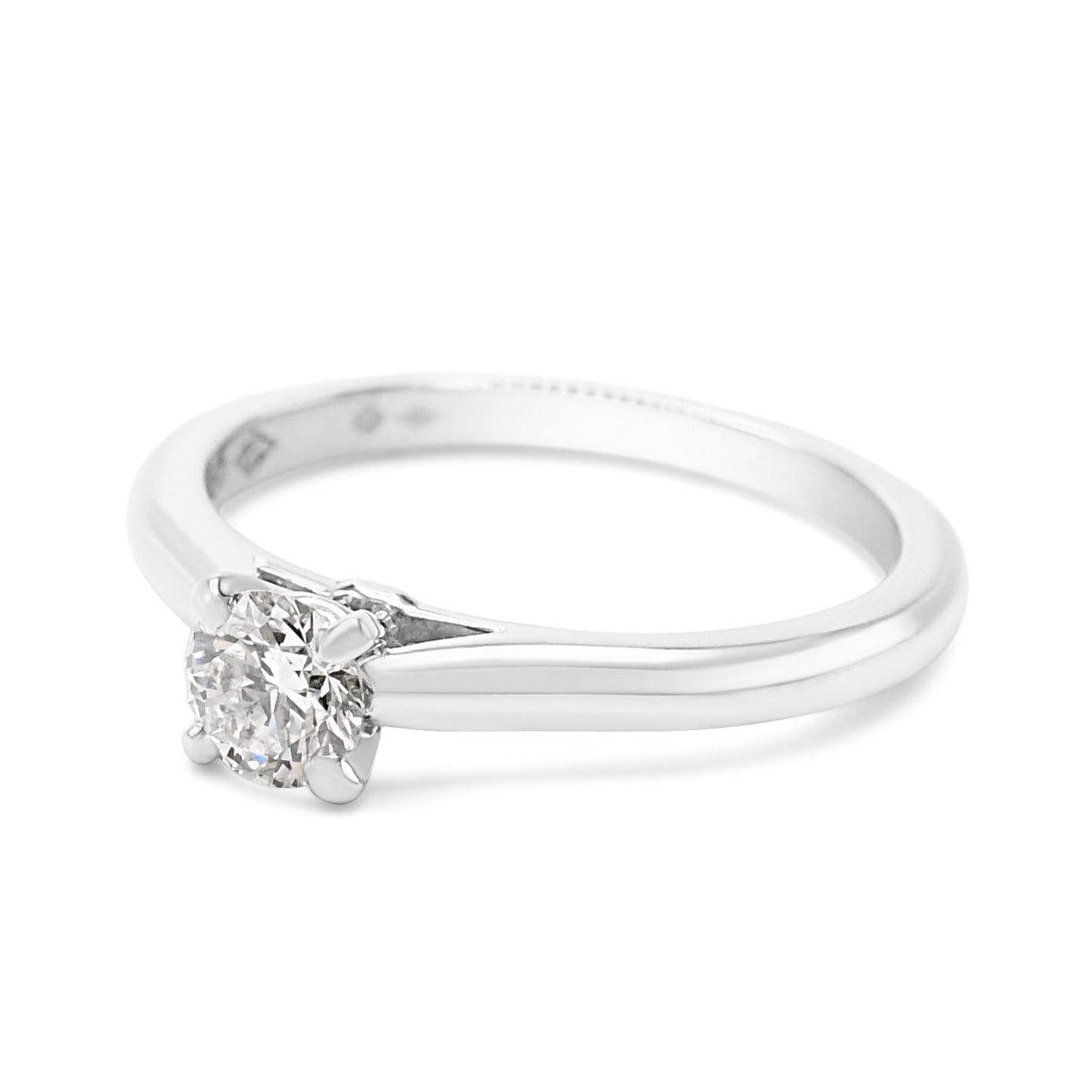 Cartier Solitaire Brilliant Cut Diamond Ring Size 53 - Platinum