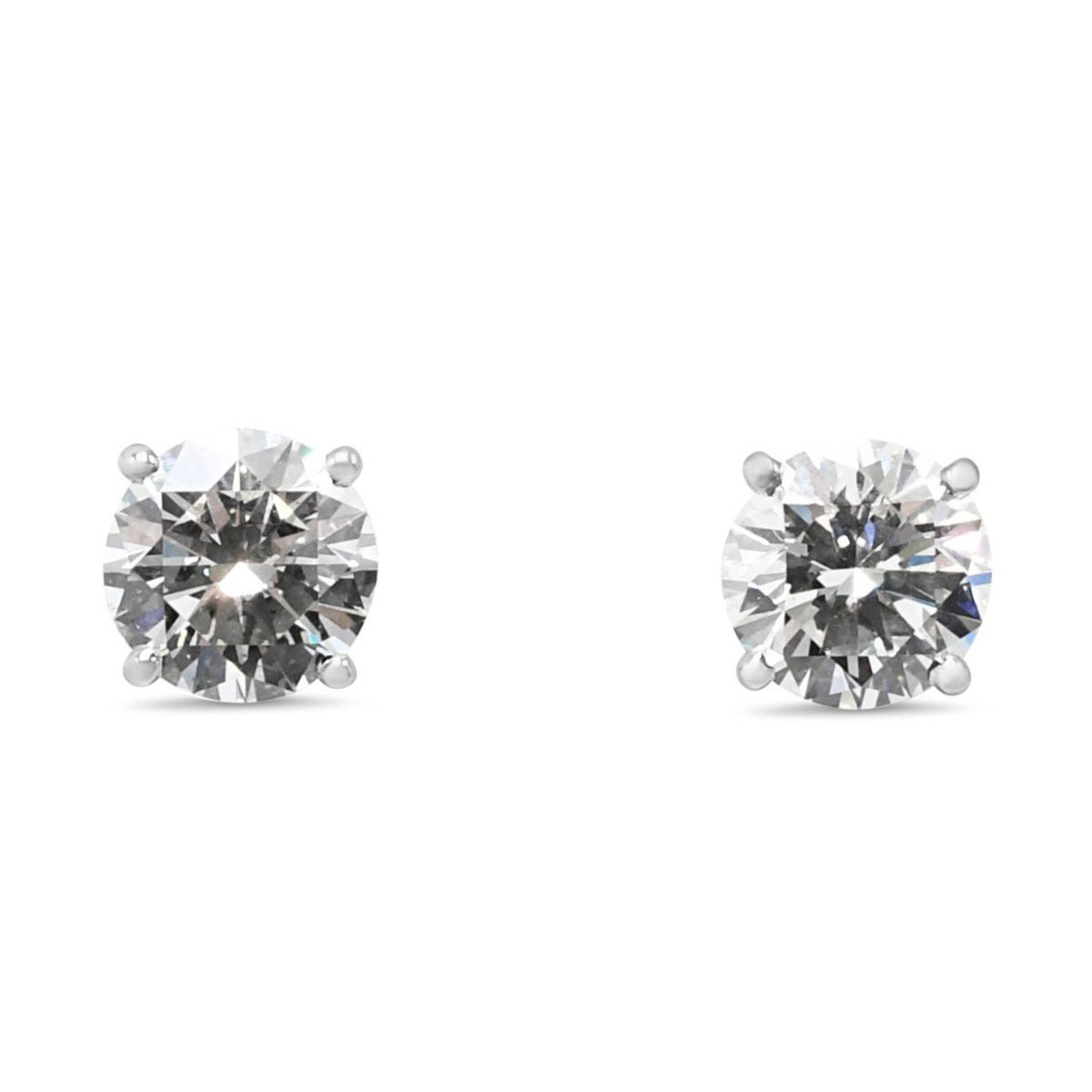 Cartier Solitaire Brilliant Cut Diamond Stud Earrings - Platinum