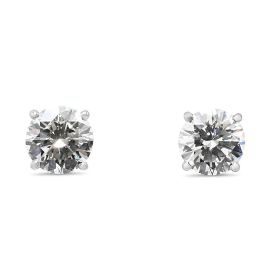Cartier Solitaire Brilliant Cut Diamond Stud Earrings - Platinum