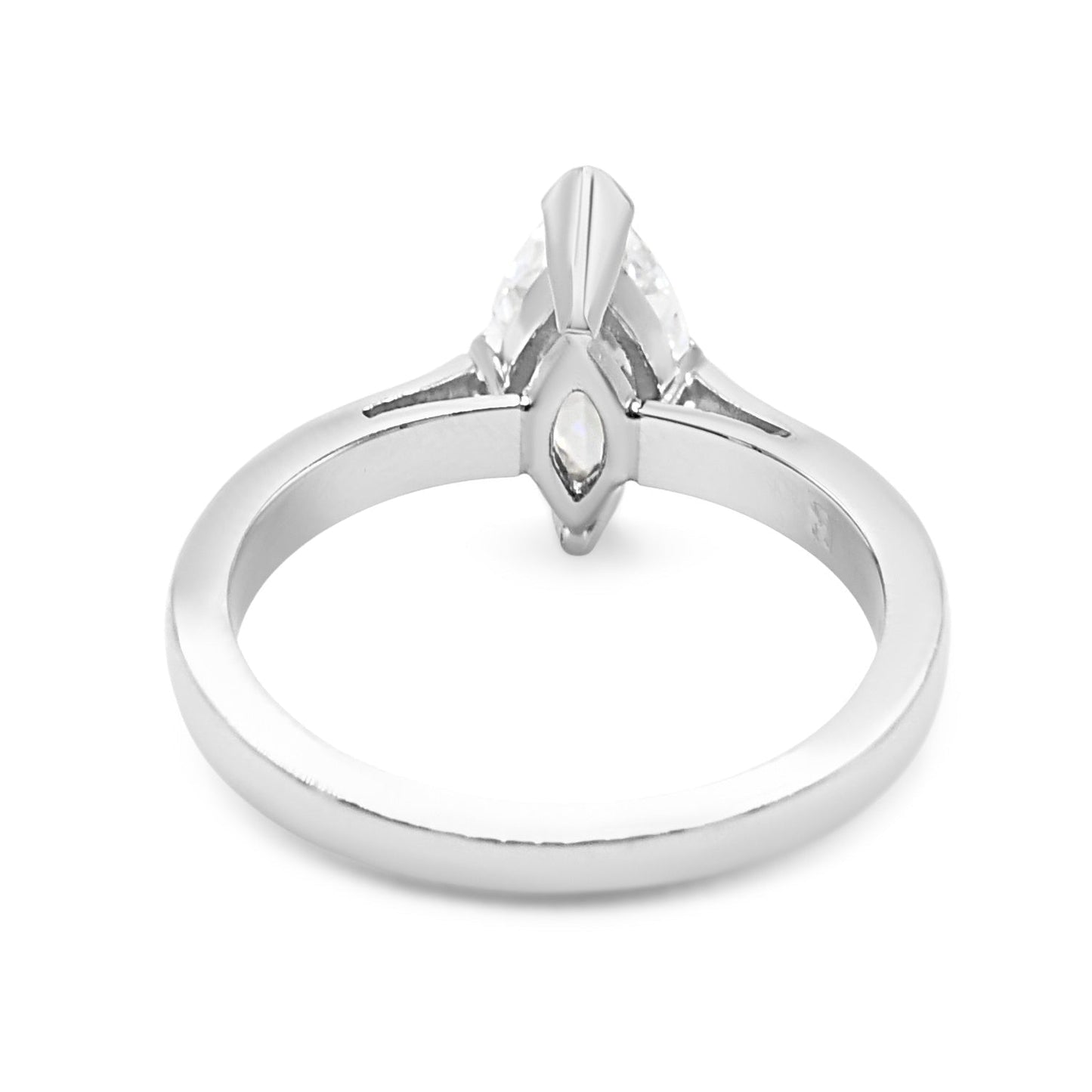 Certificated Marquise Diamond Solitaire Ring - Platinum