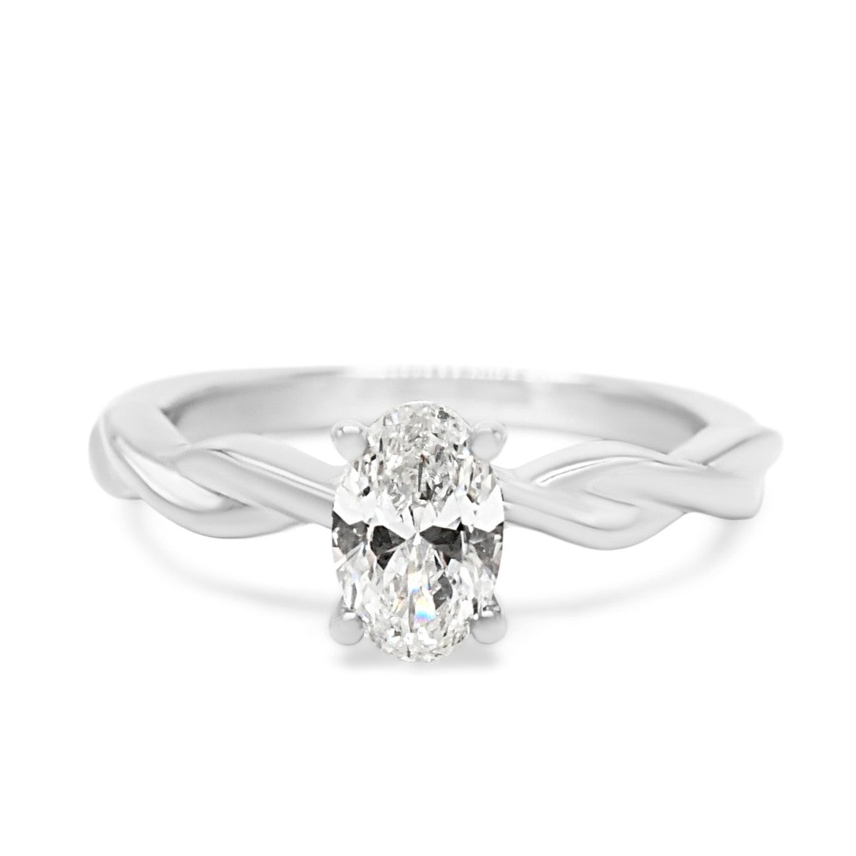 Certificated Oval Brilliant Cut Diamond Ring - Platinum