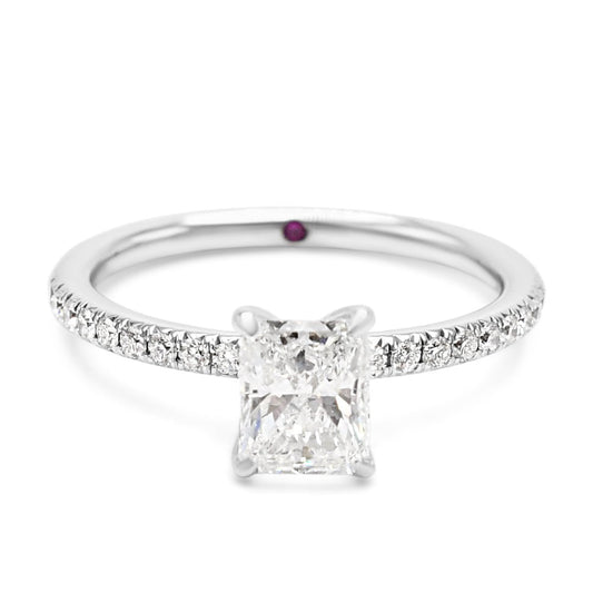 Certificated Rectangular Modified Brilliant Cut Diamond Ring