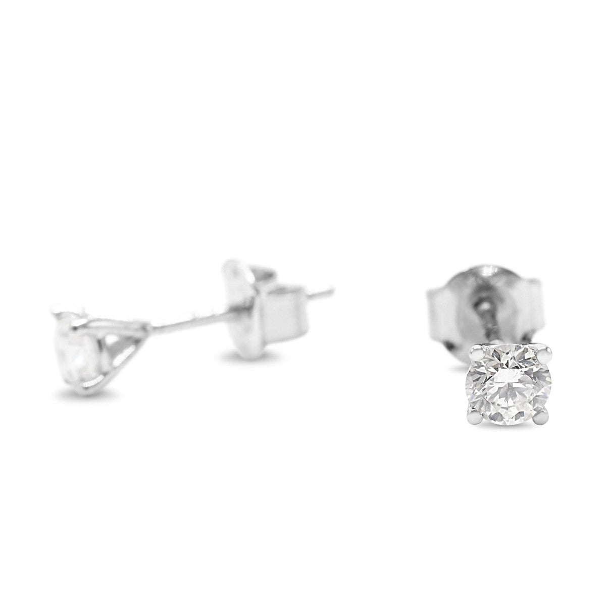 Certificated Solitiare Brilliant Cut Diamond Stud Earrings