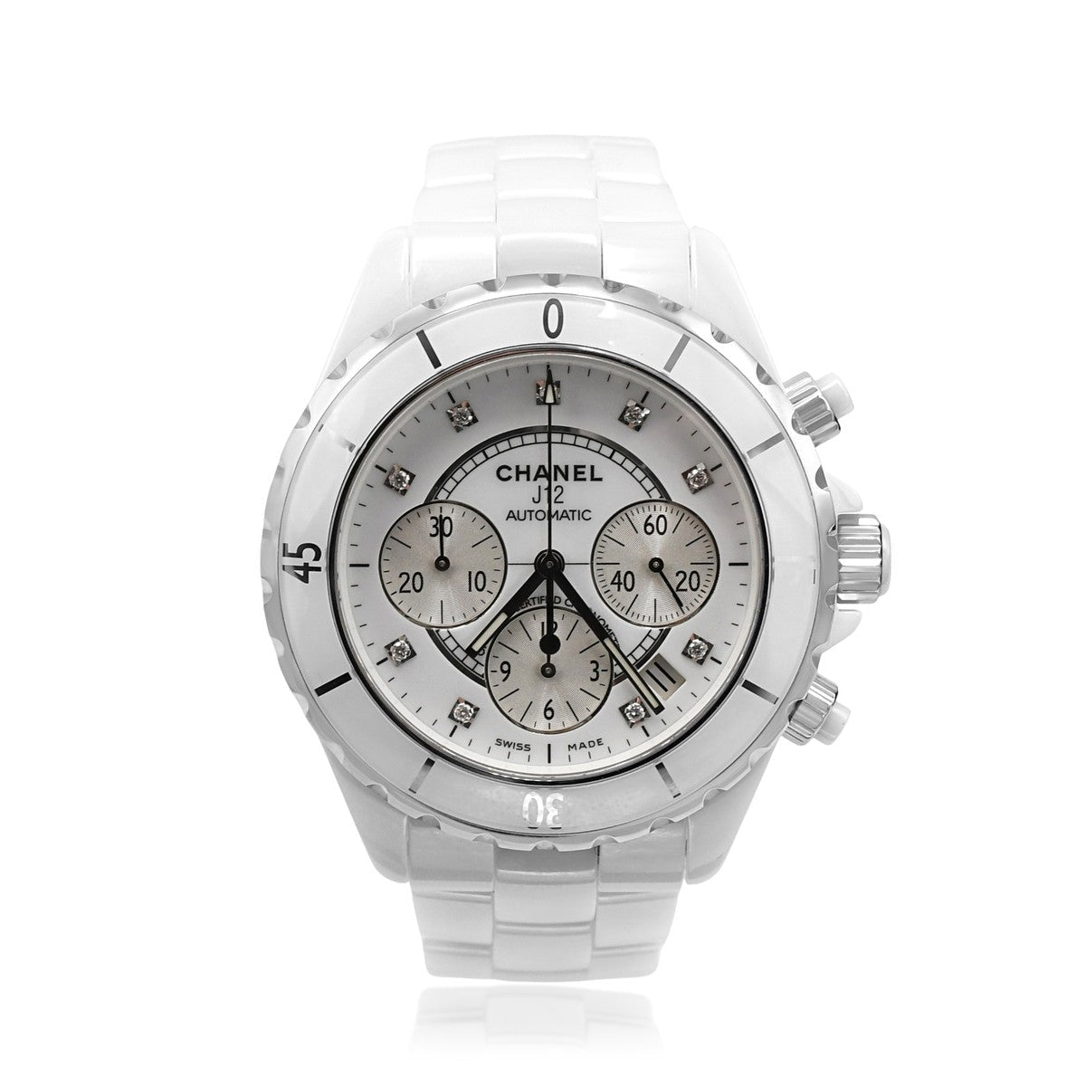 Chanel 41mm White Ceramic Automatic Chronograph Watch Ref - H2009
