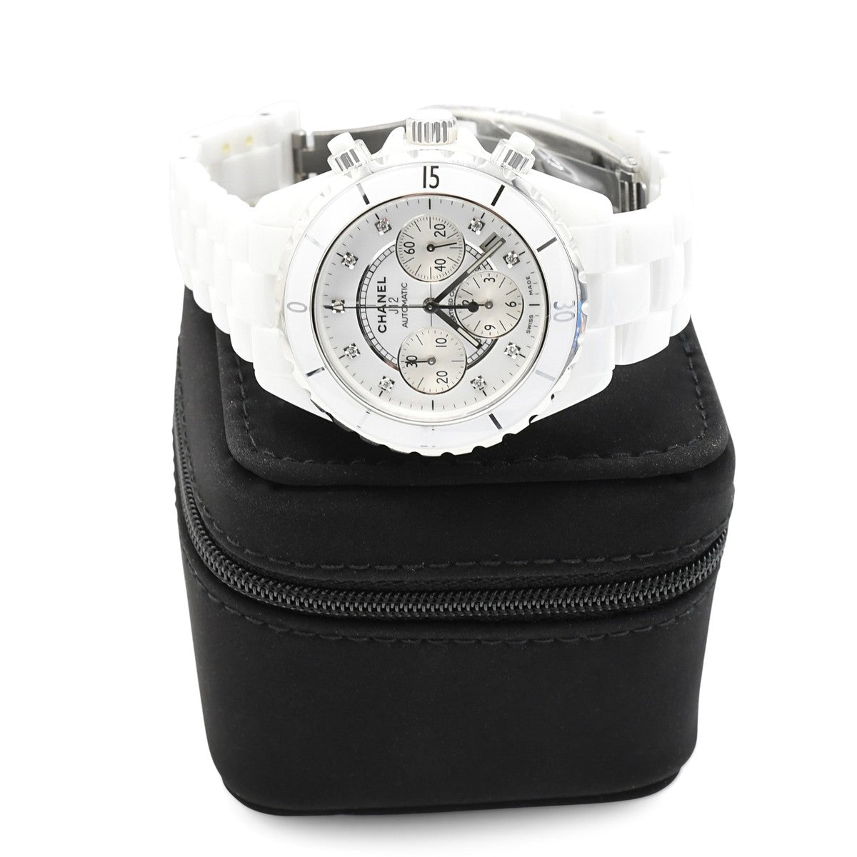 Chanel 41mm White Ceramic Automatic Chronograph Watch Ref - H2009