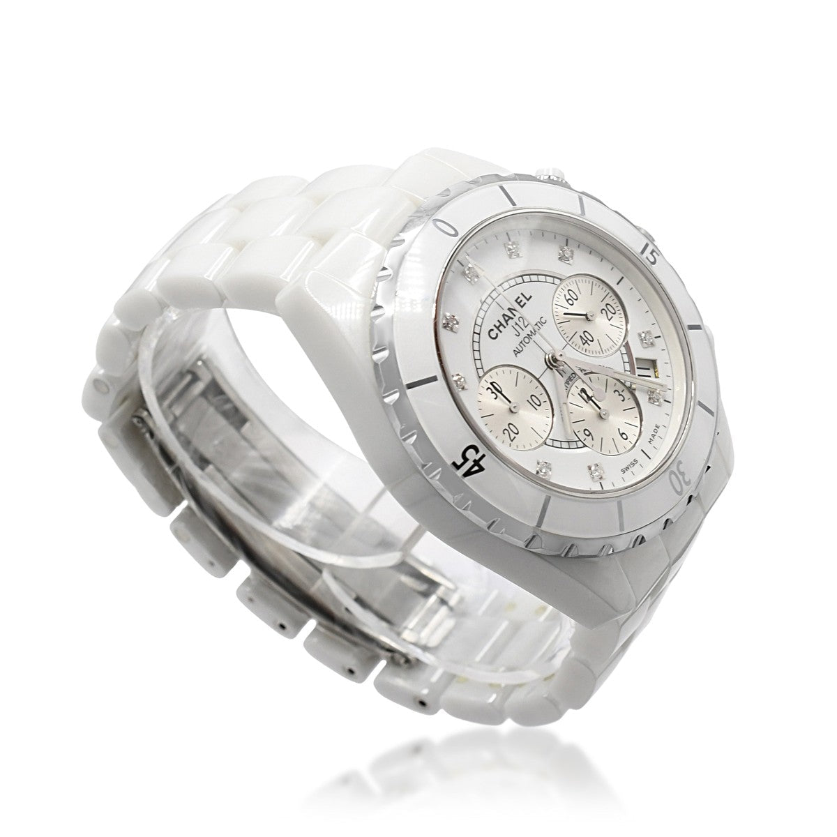 Chanel 41mm White Ceramic Automatic Chronograph Watch Ref - H2009