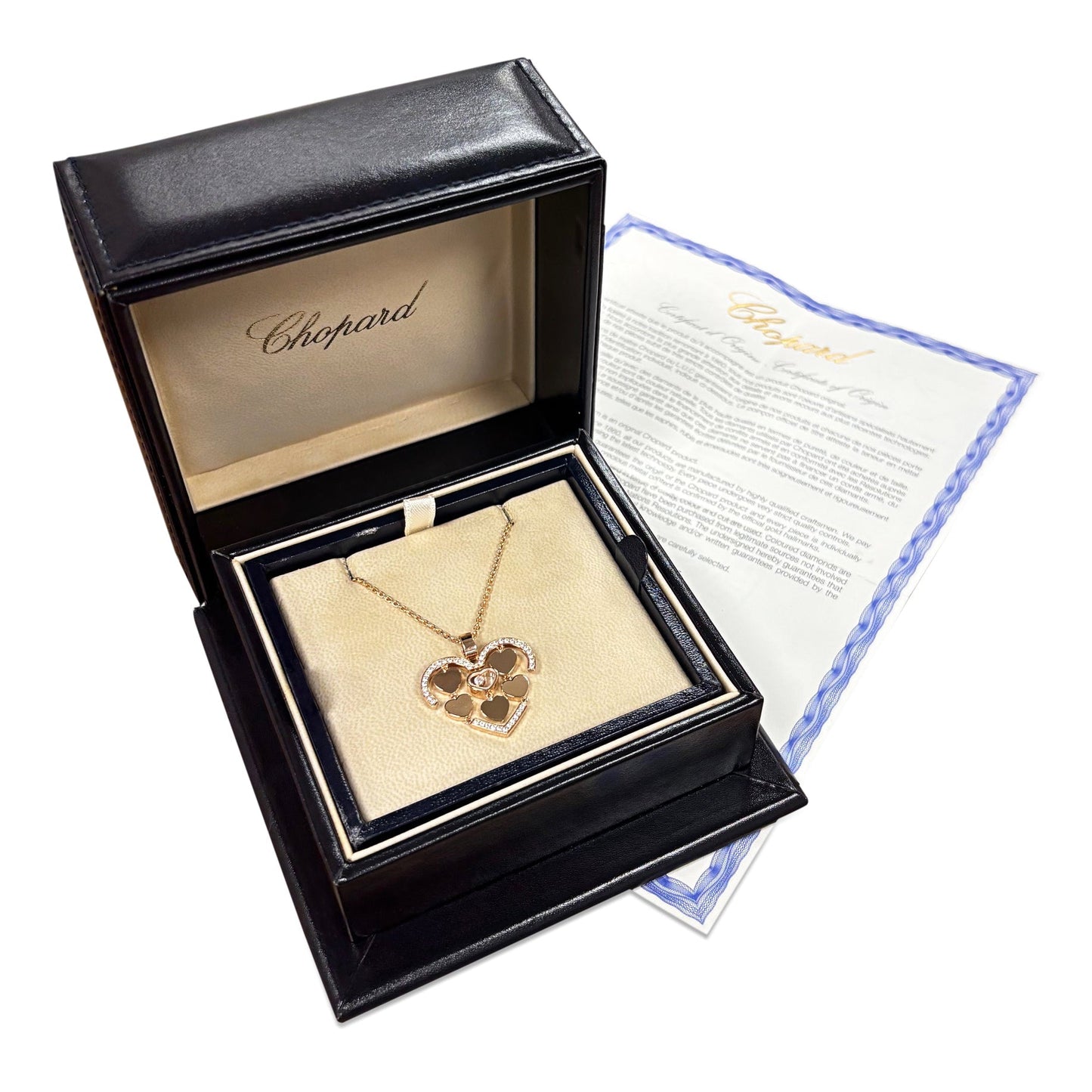 Chopard Happy Amore Diamond Pendant Necklace - 18ct Rose Gold