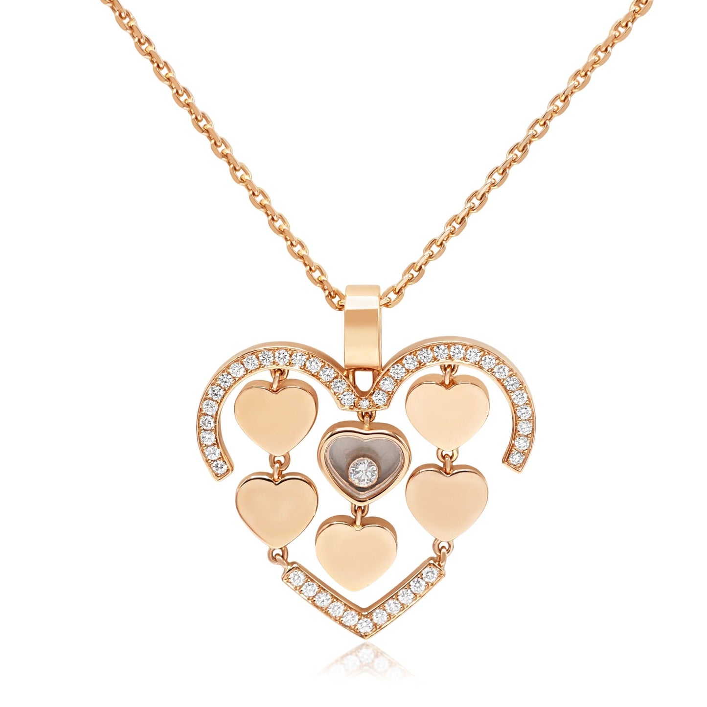 Chopard Happy Amore Diamond Pendant Necklace - 18ct Rose Gold