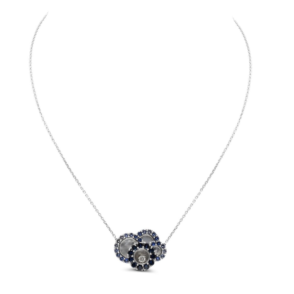 Chopard Happy Dreams Diamond, Sapphire & Mother Of Pearl Necklace - 18ct White Gold