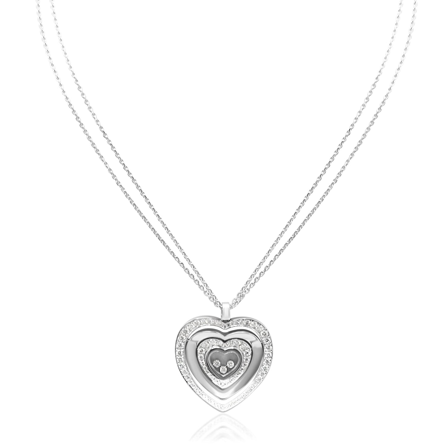Chopard Happy Heart Diamond Pendant On 16" Necklace