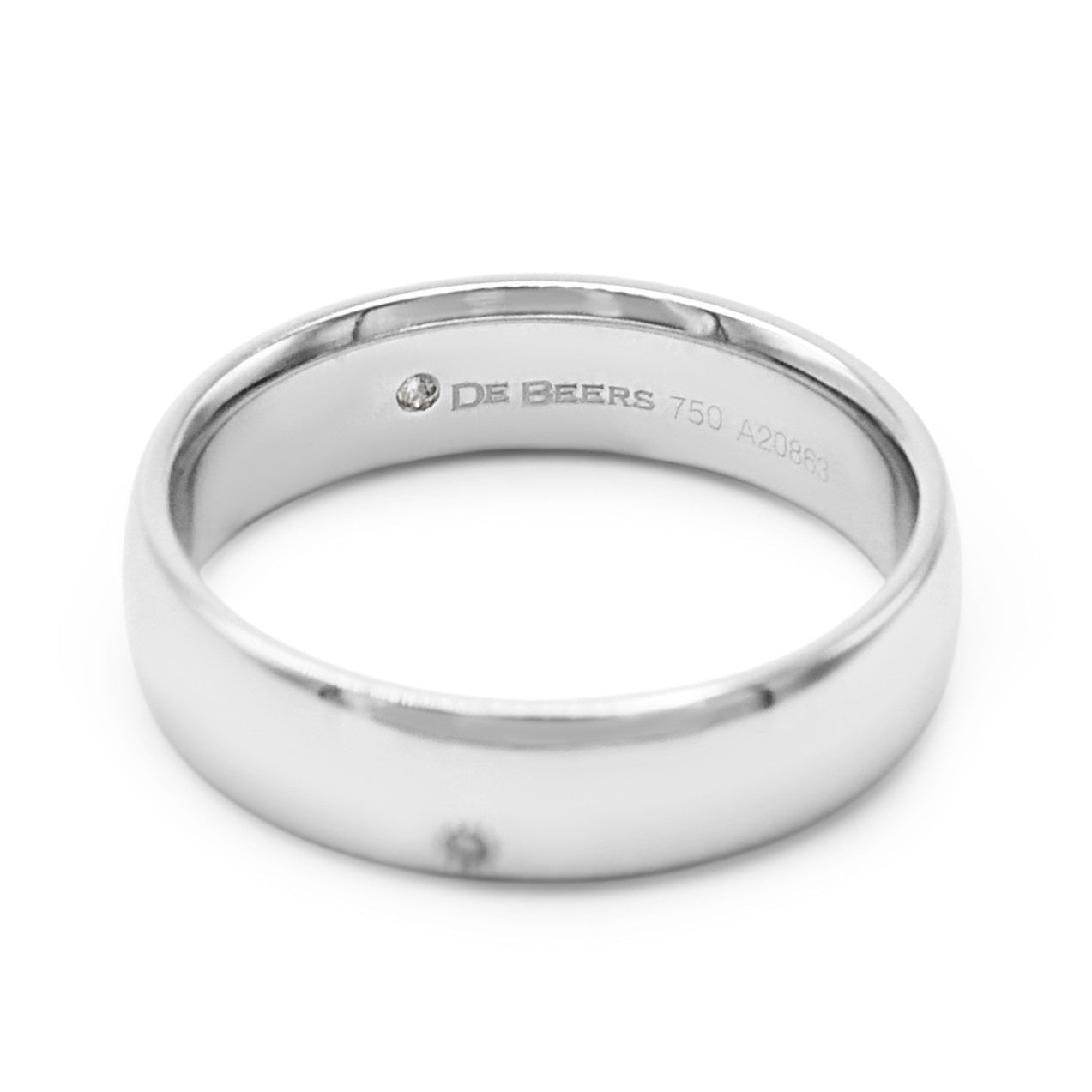 De Beers Diamond Set 5.5mm Court Wedding Ring