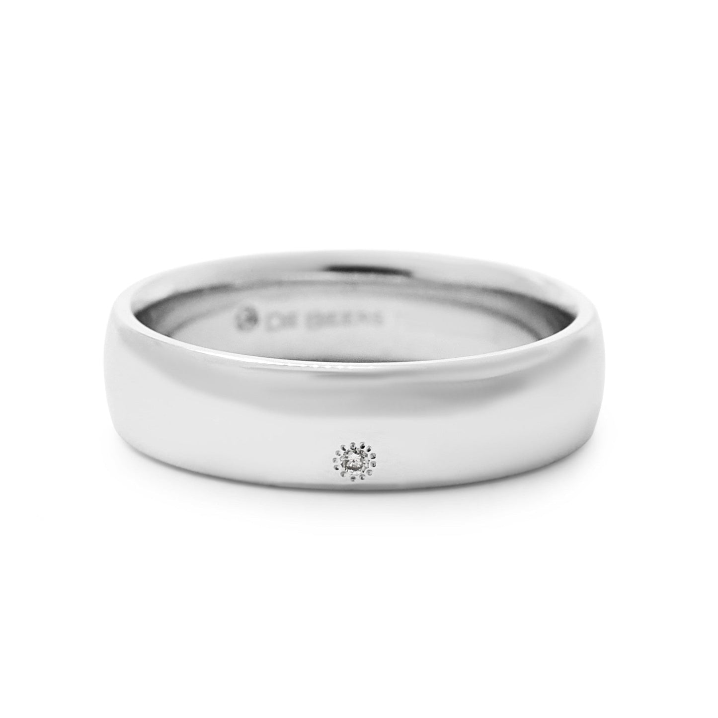 De Beers Diamond Set 5.5mm Court Wedding Ring