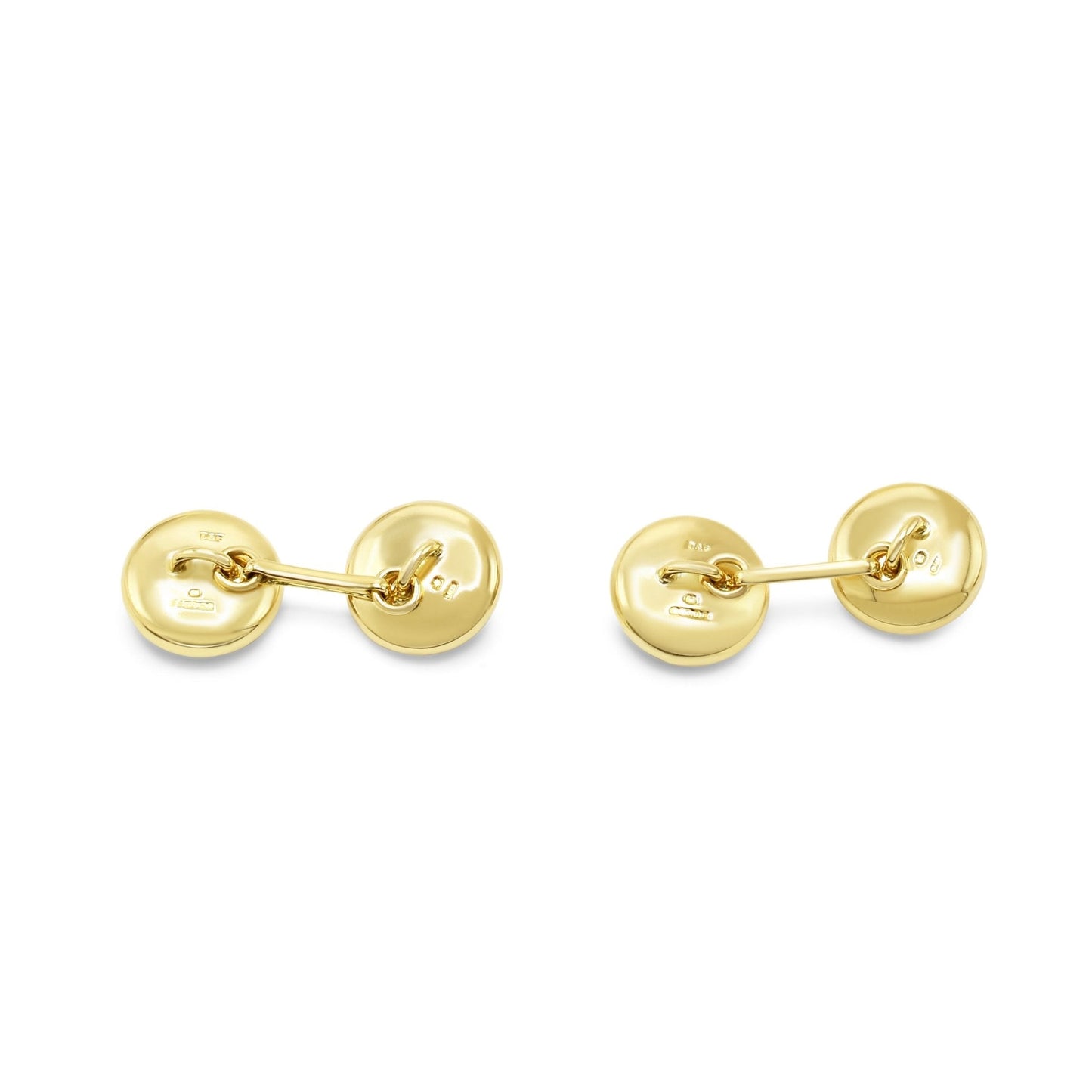 Deakin & Francis Hematite Button Design Cufflinks - 18ct Yellow Gold