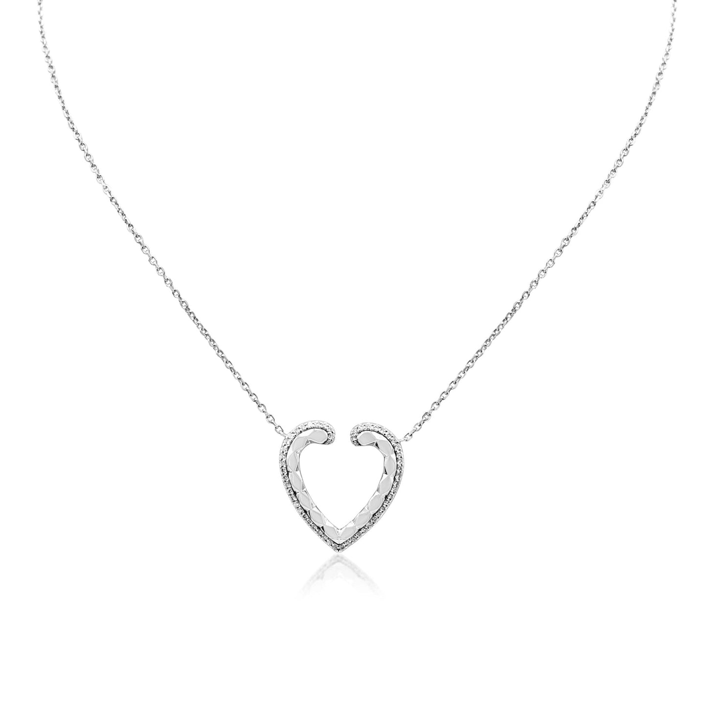 Garrard Aloria Collection Patterned Diamond Heart Pendant Necklace