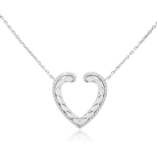 Garrard Aloria Collection Patterned Diamond Heart Pendant Necklace
