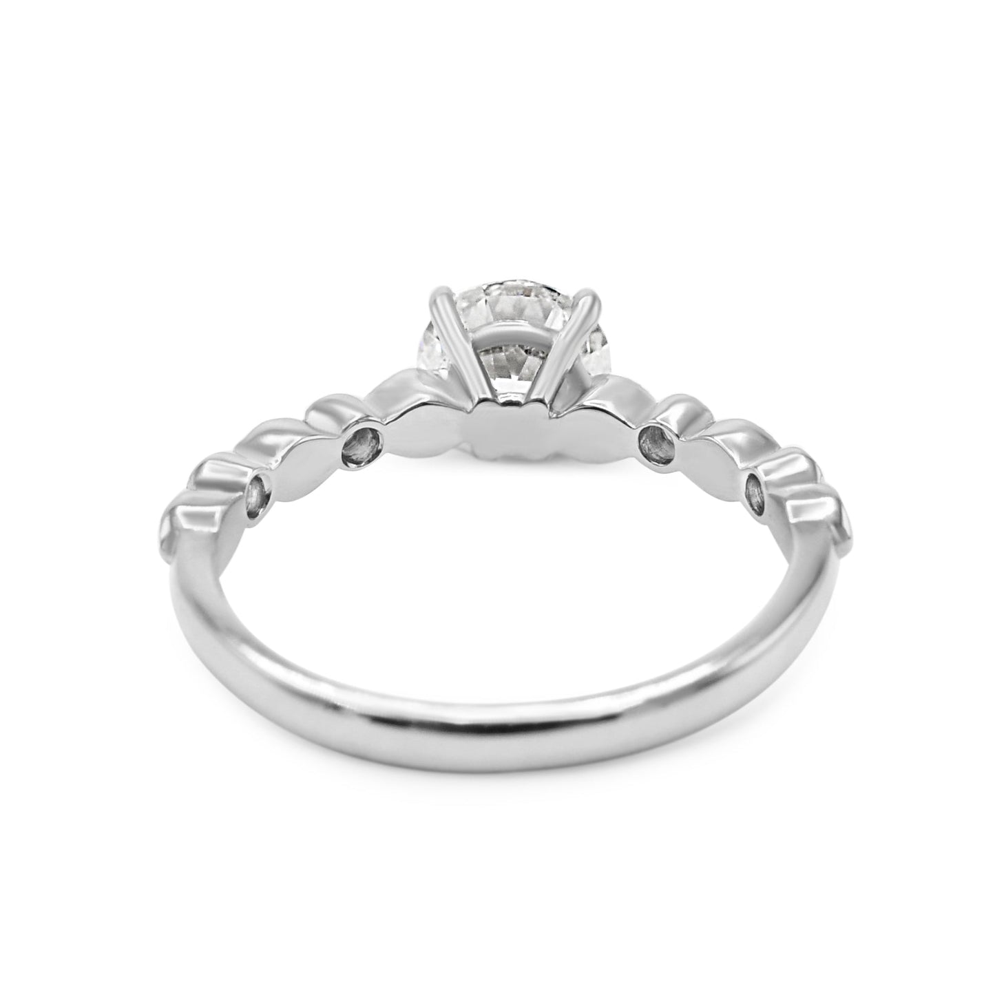 GIA Certificated Brilliant Cut Solitaire Ring, Diamond Shoulders