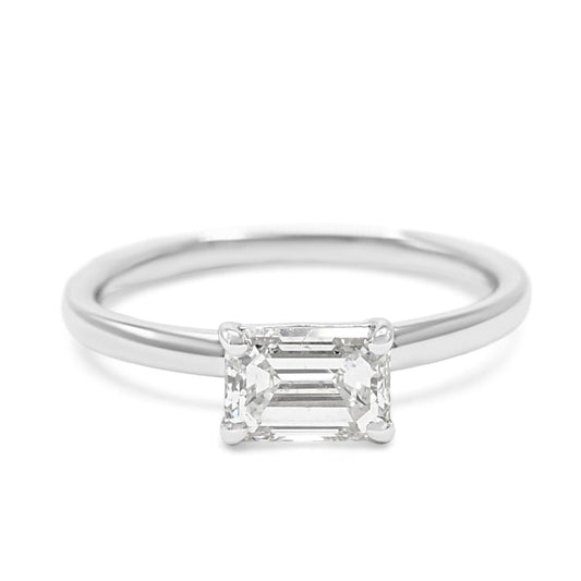 GIA Certificated Emerald Cut Diamond Ring - Platinum